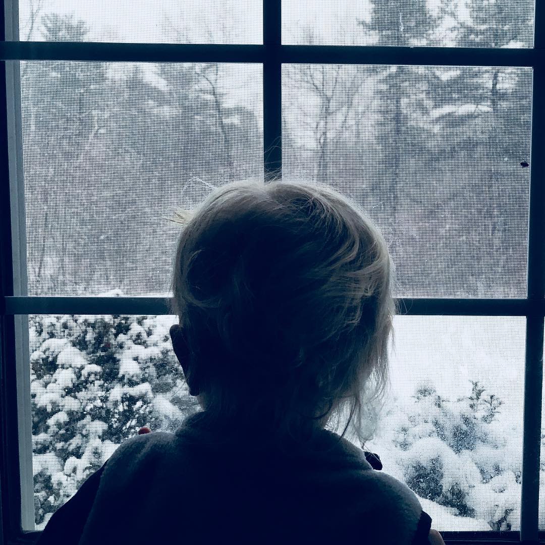 Watching the snow show. ❄️❤️