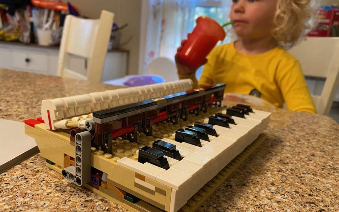 The Lego grand piano Desmond and I built