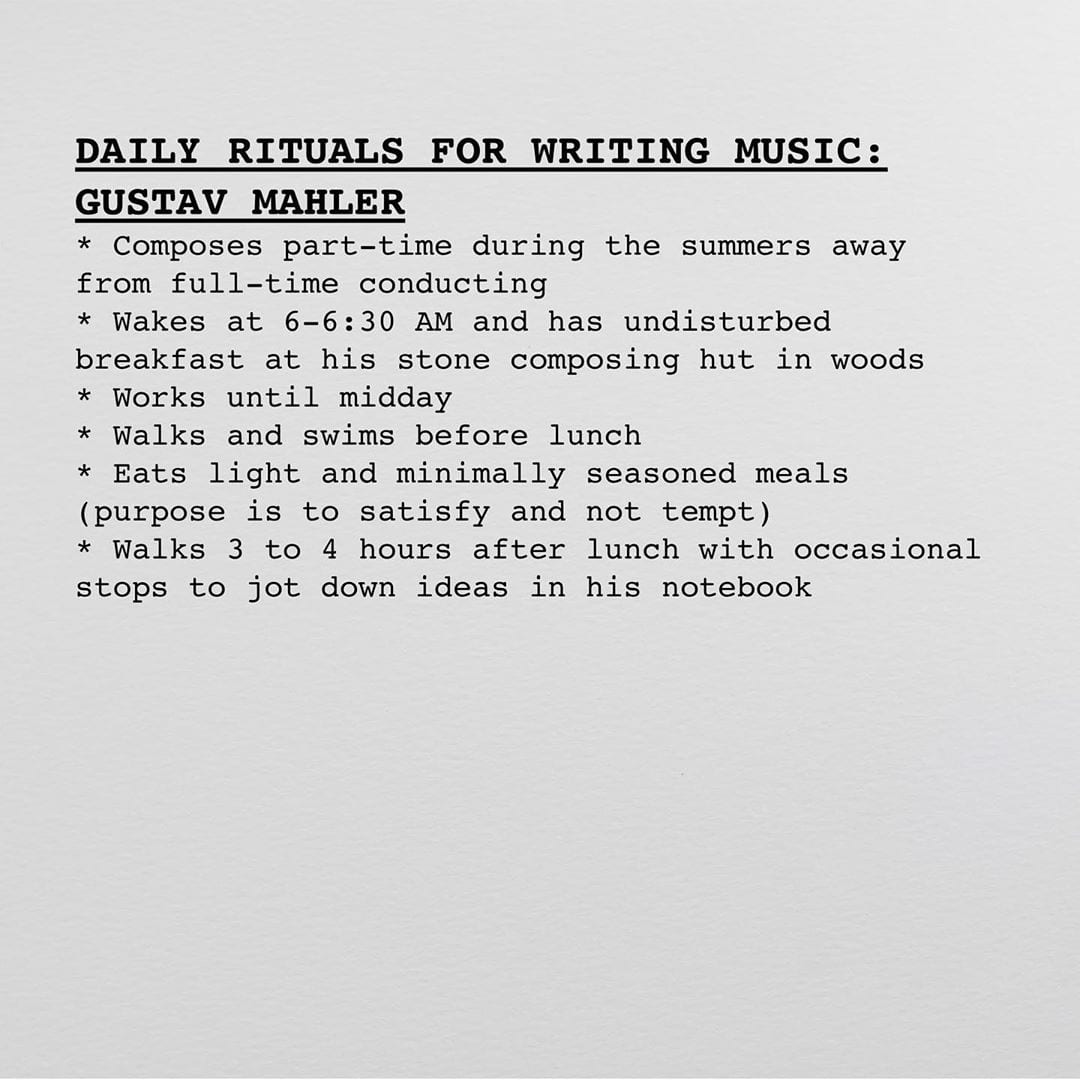 Daily Rituals for Writing Music: Gustav Mahler