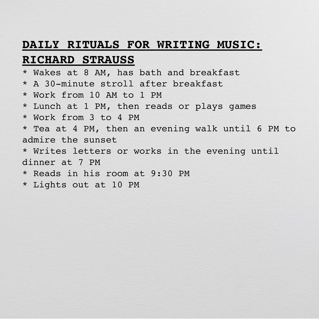 Daily Rituals for Writing Music: Richard Strauss