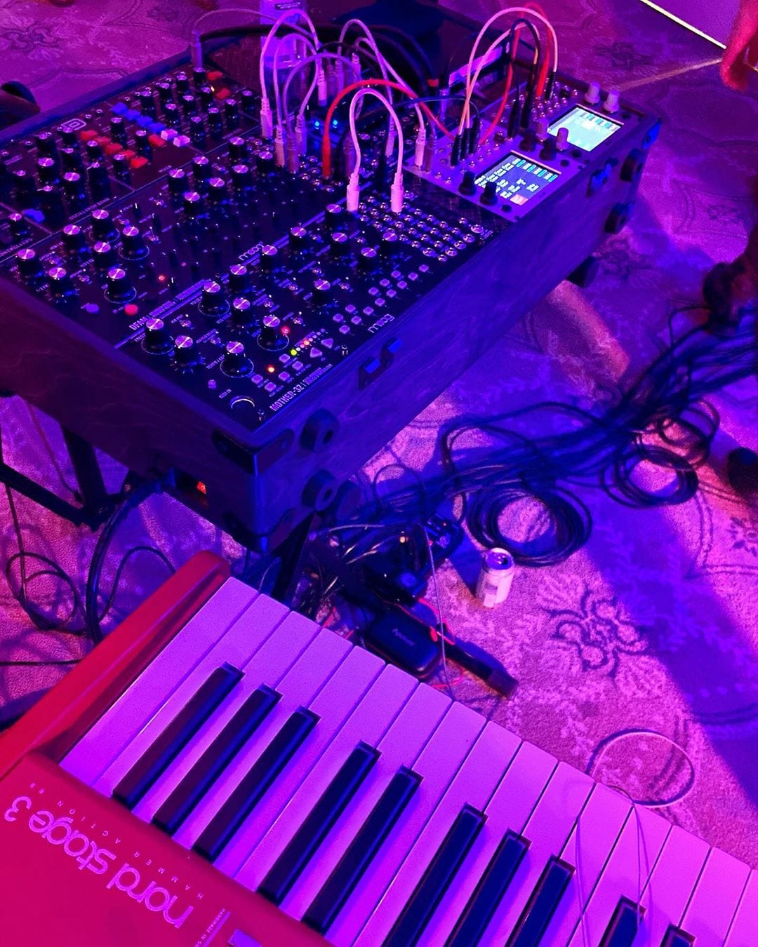 Just for fun, I brought my modular synth to the gig this weekend. I only played 2 or 3 notes on it but I did enjoy looking at it all night